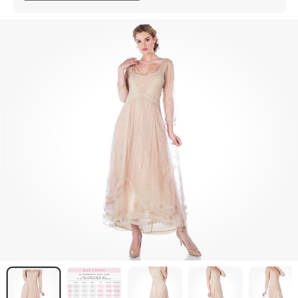 Nataya Elegant Lace Maxi Dress in Cream